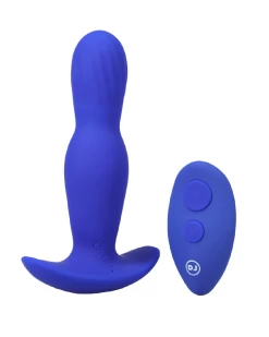 Doc Johnson A-Play Expander Vibrating Expanding Anal Plug With Remote - Blue