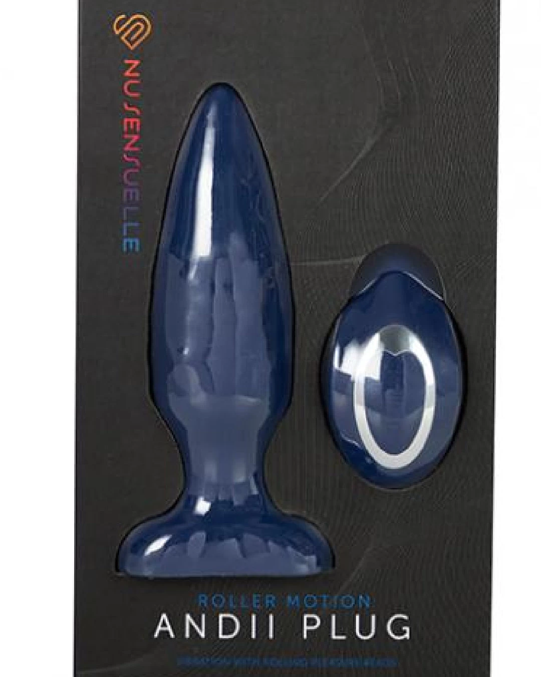Andii Roller Motion Butt Plug With Remote - Navy Blue - Image 4