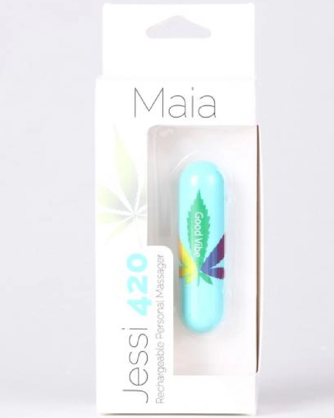 Jessi 420 Super Charged Teal Hemp Leaf Bullet Vibrator - Image 3