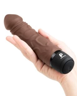 Powercocks 6.5 Inch Realistic Vibrating Dildo - Chocolate