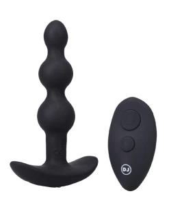 Doc Johnson A-Play Beaded Vibrating Anal Beads With Remote - Black