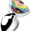 XR Brands Booty Sparks Rainbow Prism Heart Gem Anal Plug - Small