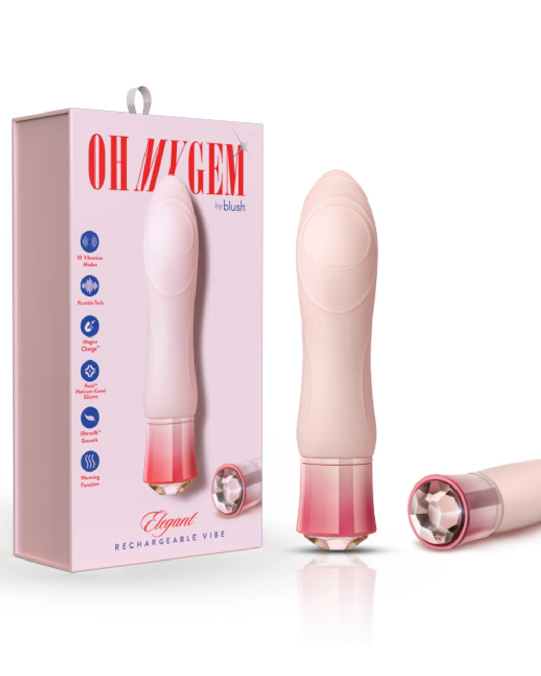 Blush Oh My Gem Morganite Warming Textured Mini Vibrator - Image 2