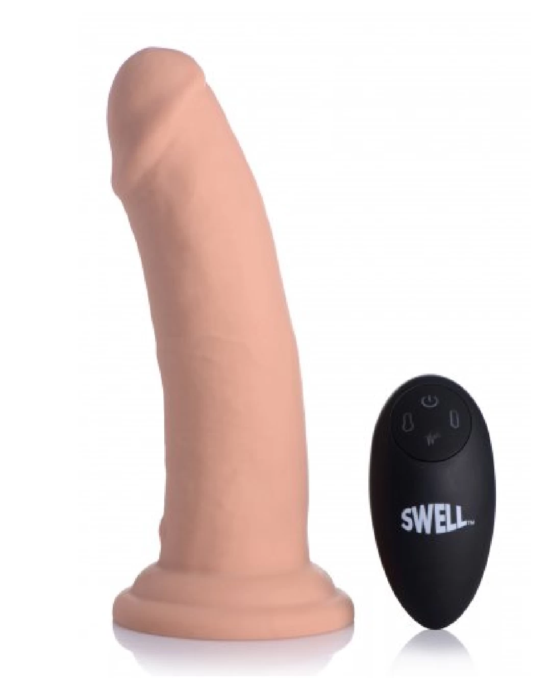 XR Brands Swell Inflatable Remote Control Silicone Vibrating Dildo - 7 Inch - Image 2