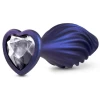 Blush Matrix Swirl Bling Blue Butt Plug With Sparkly Heart Base