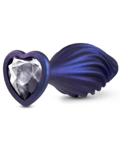 Blush Matrix Swirl Bling Blue Butt Plug With Sparkly Heart Base
