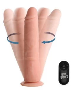 Big Shot 9" Rotating Twirling Vibrating Silicone Dildo