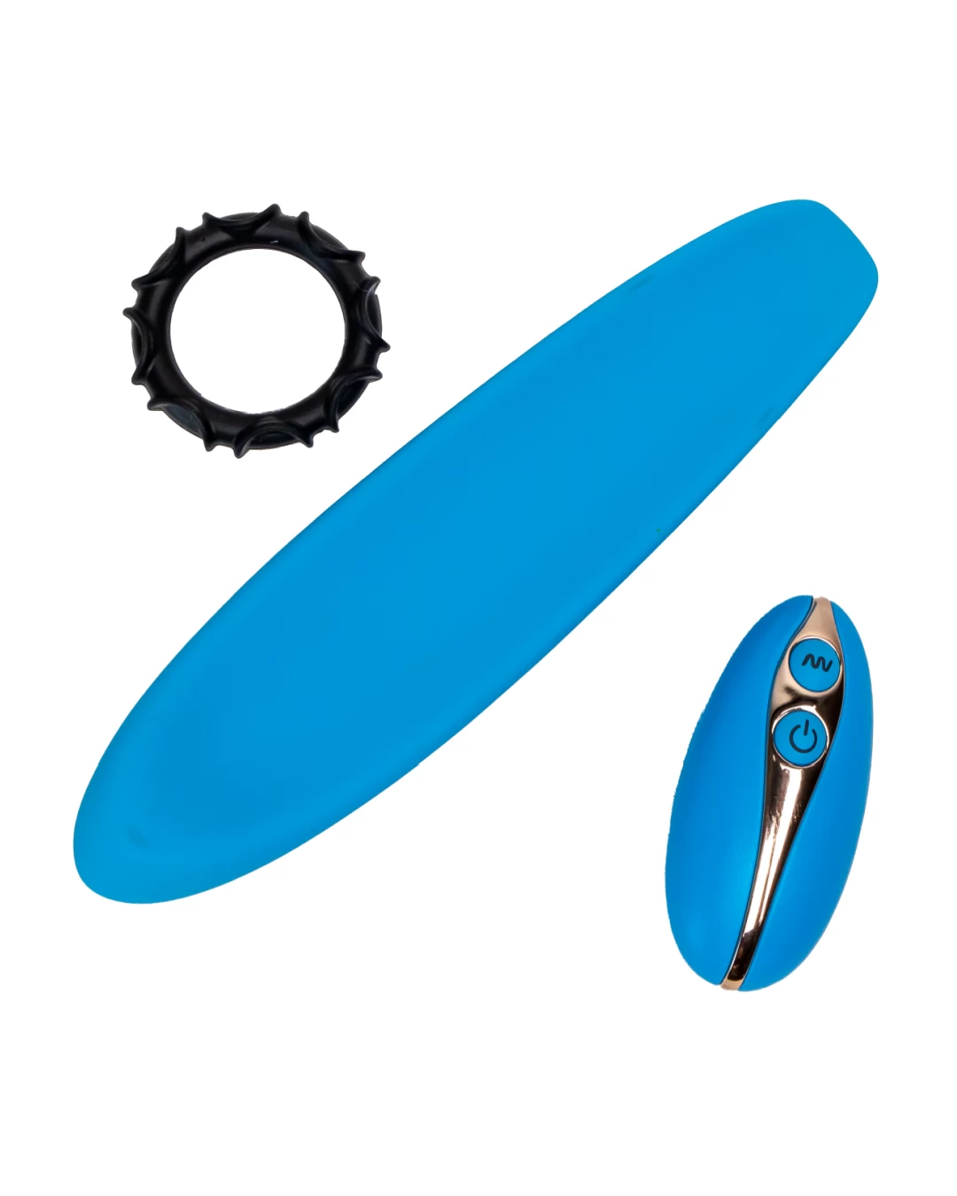 LuvSlide Vibrating Penis Enhancer For Couples (with Remote) - Blue - Image 3