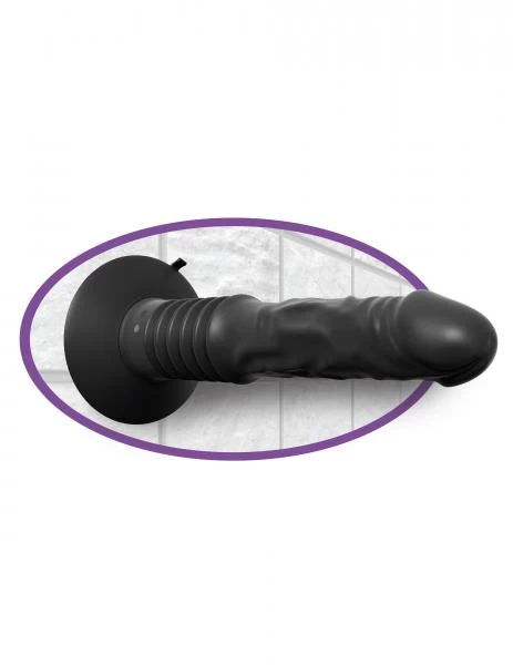 Ass Fucker Black Silicone Thrusting Vibrator With Suction Cup - Image 3