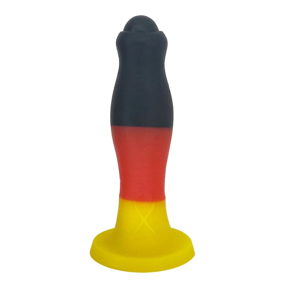 5.5" Fantasy Super Soft Dildo - Black, Red & Yellow
