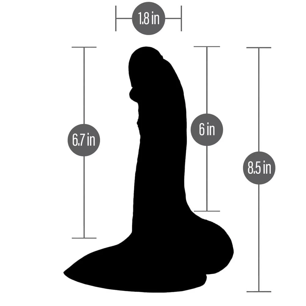 6.7" Realistic Flex Dildo - Painted Dark Caramel - Image 3