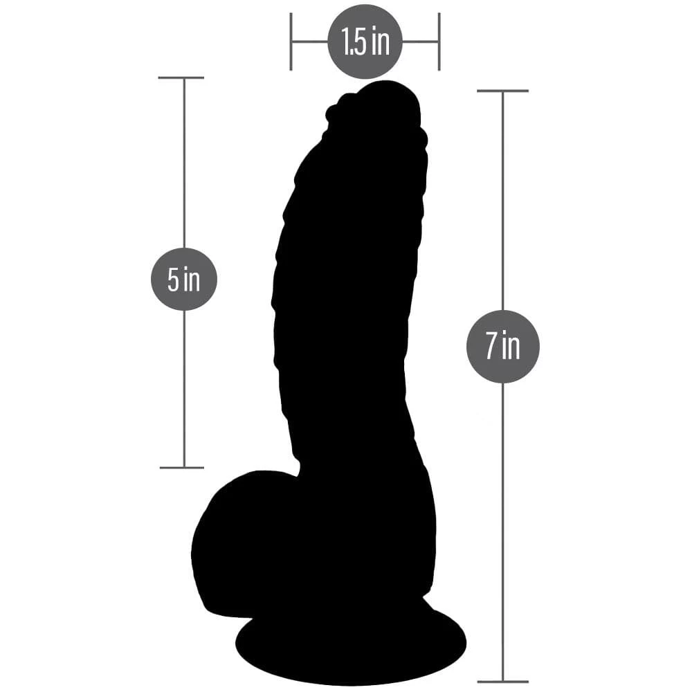 5" Fantasy-X Ribbed Dildo With Balls - Black, Red And Blue - Image 5