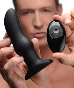 XR Brands Rimmers Curved Rimming Butt Plug With Remote Control