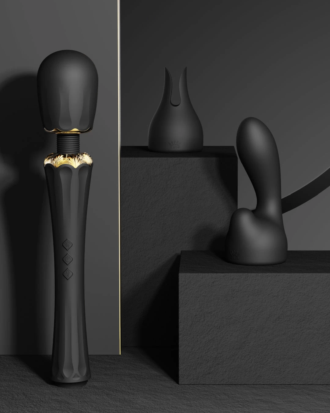 Zalo Kyro Powerful Wand Vibrator With G-Spot Attachment - Black - Image 2