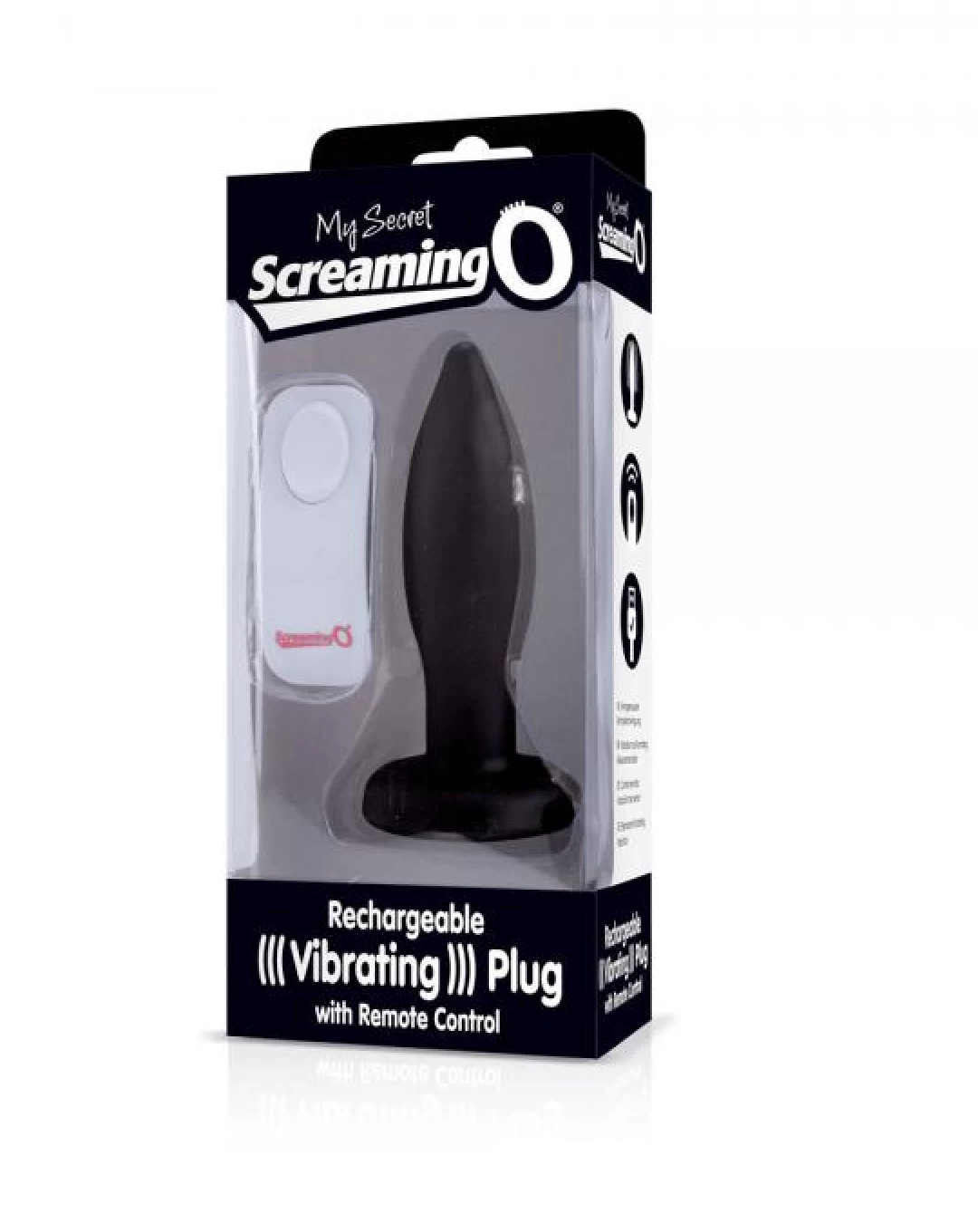 Screaming O My Secret Silicone Remote Controlled Vibrating Butt Plug - Black - Image 4