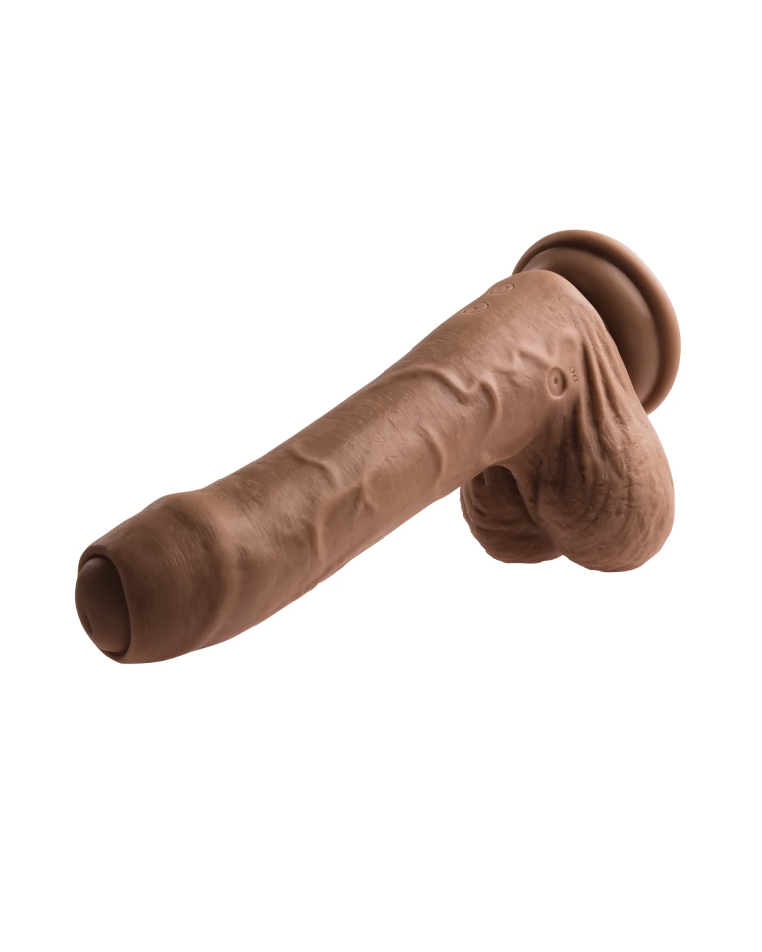Peek A Boo Uncut Vibrating 8" Silicone Caramel Dildo - Image 9