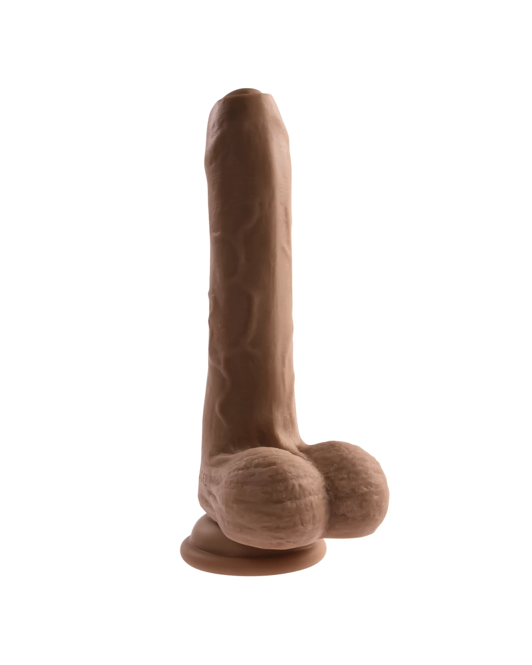 Peek A Boo Uncut Vibrating 8" Silicone Caramel Dildo - Image 5