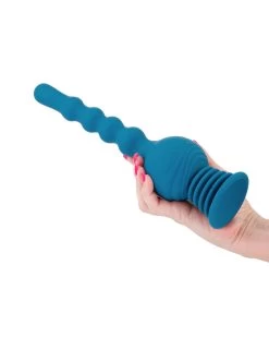 NS Novelties Hurricane Thrusting Shaking Gyrating Vibrating Teal Anal Beads With Remote