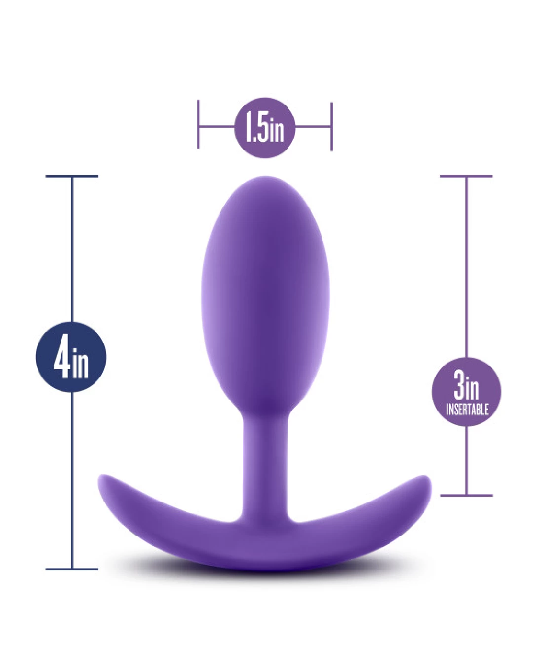 Blush Luxe Medium Wearable Silicone Vibra Slim Plug - Purple - Image 3