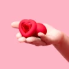 B-vibe Vibrating Heart Shaped Jewel Anal Plug M/L - Red