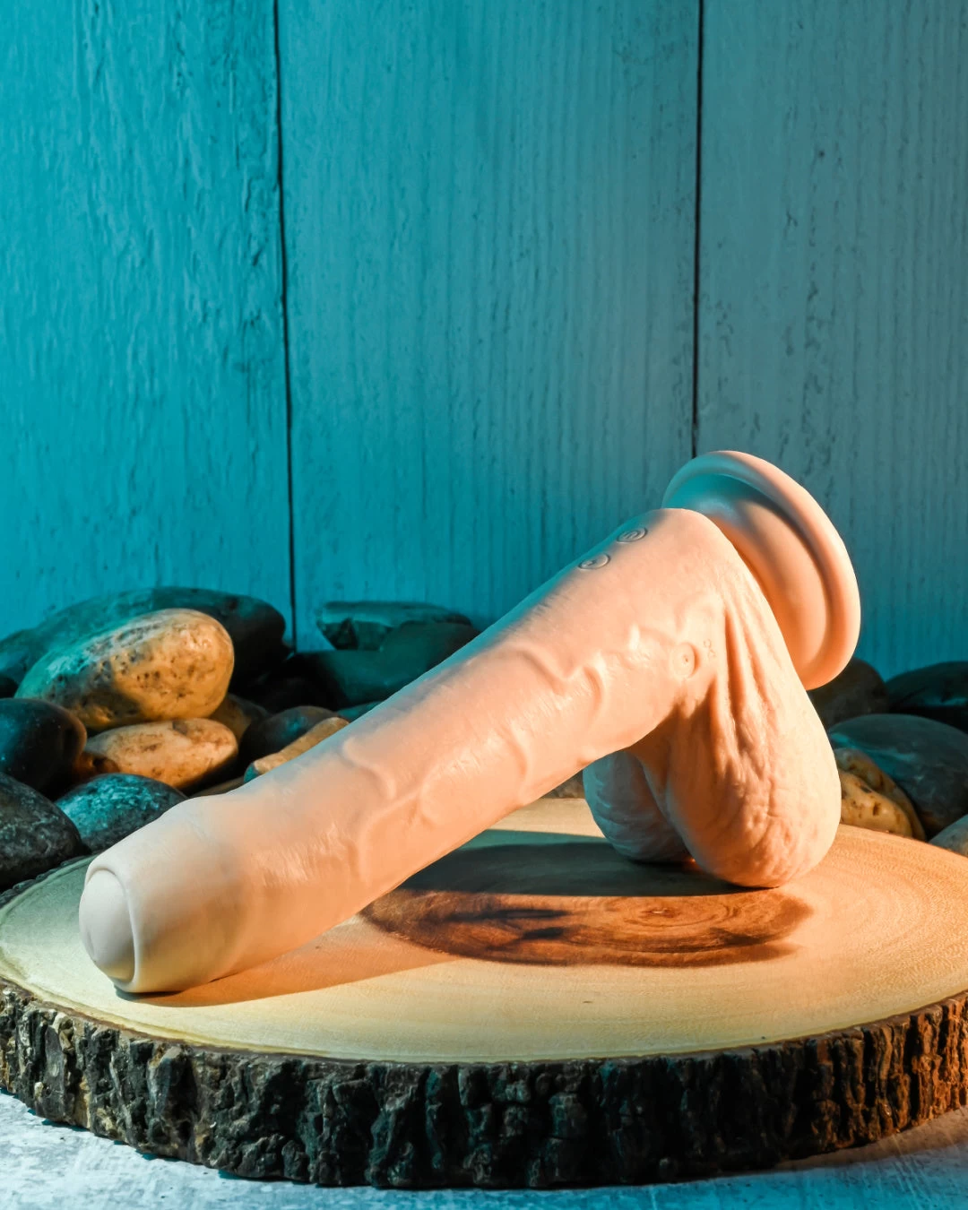 Peek A Book Uncut Vibrating 8" Silicone Vanilla Dildo - Image 2