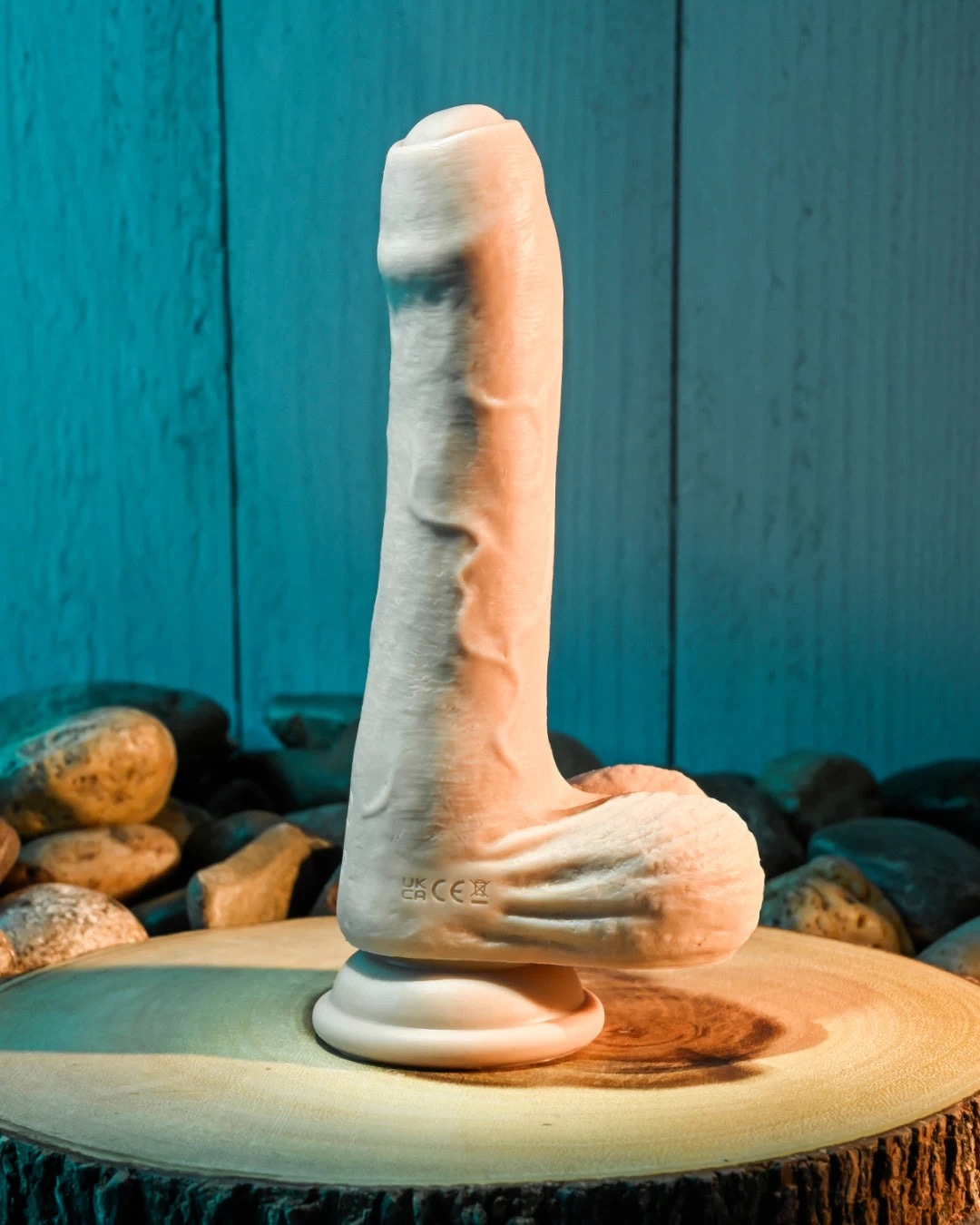 Peek A Book Uncut Vibrating 8" Silicone Vanilla Dildo - Image 3