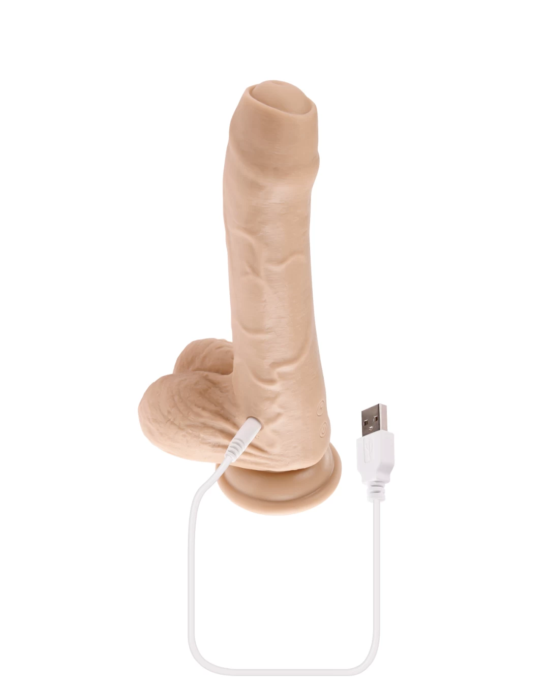 Peek A Book Uncut Vibrating 8" Silicone Vanilla Dildo - Image 8